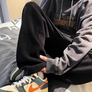 加长灯芯绒裤子男瘦高个子雪尼尔秋冬季加绒加厚110cm120cm长腿裤