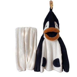 企鹅睡衣卡通动物分体两件套亲子儿童加厚套装男女童中大保暖连帽