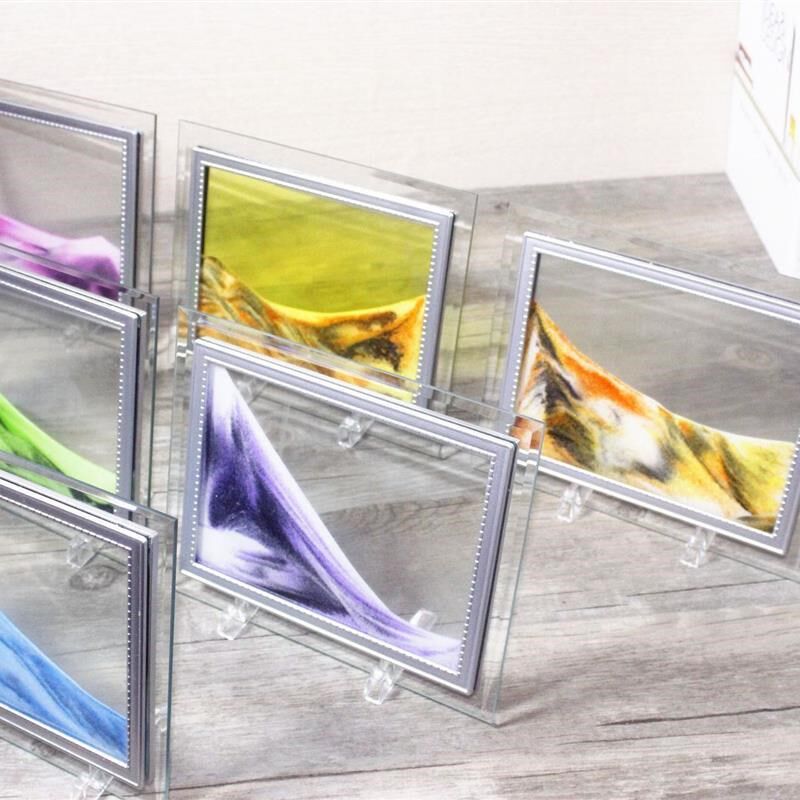 3d流沙画圆形玻璃工艺品沙漏生日礼物创意礼品客厅摆件