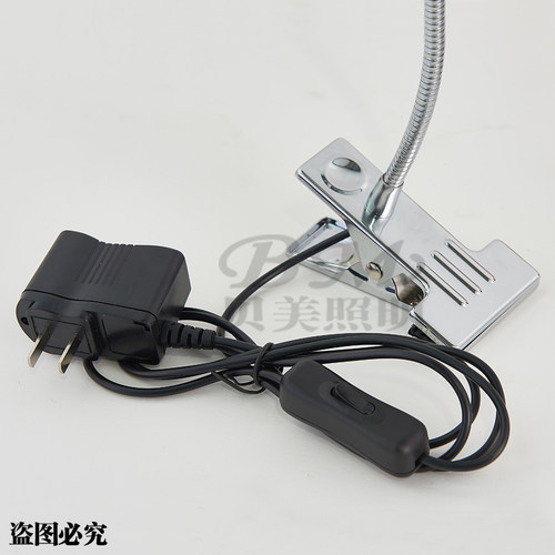 贝美LED软管夹子灯3W 护眼学习阅读工作台灯 学生宿舍卧室床头灯