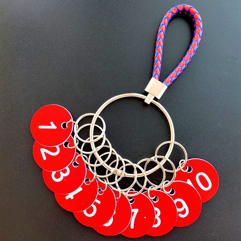 数字钥匙盘带标记号码牌柜子钥匙收纳房屋钥匙串分类钥匙扣多圈环,节庆用品/礼品,钥匙扣,淘宝优惠券,粉丝福利购,淘宝优惠卷