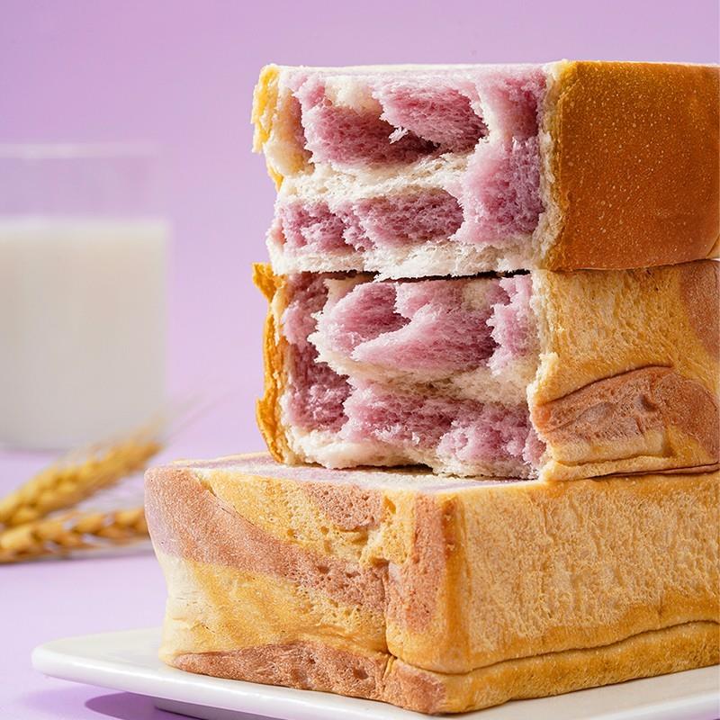正宗香芋味厚切吐司面包整箱奶香原味吐司切片营养健康早餐零食小