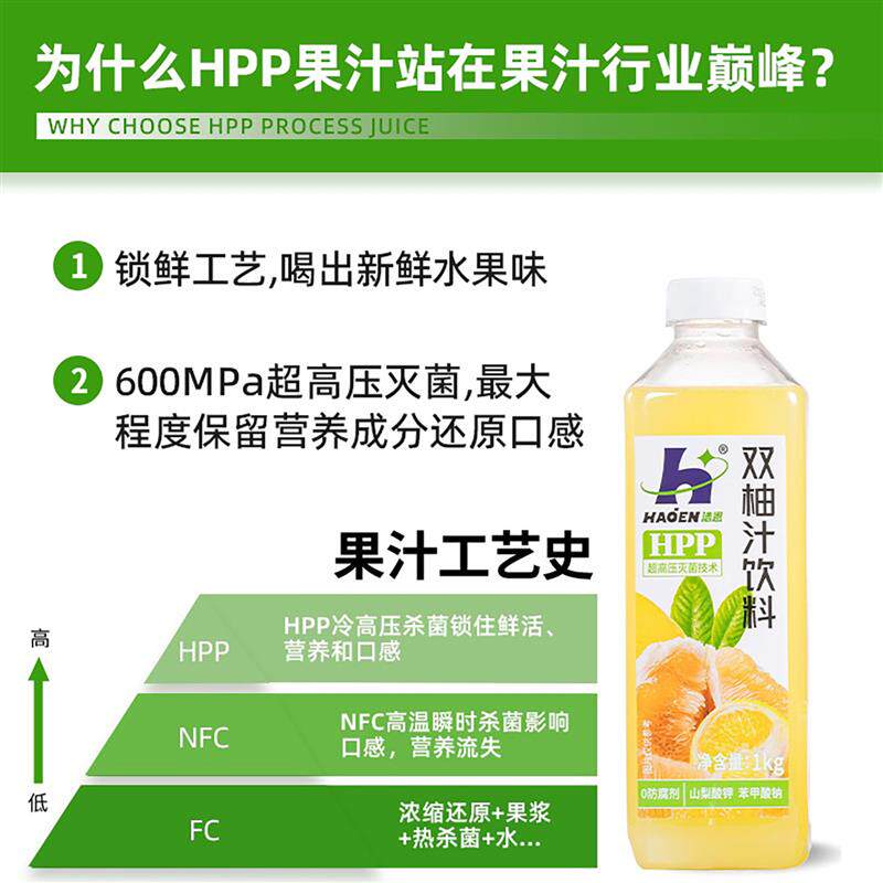 正宗HPP超高压双柚汁饮料