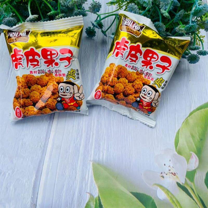 新货凯福虎皮豌豆500g网红酥脆荷兰豆香辣椒香虎皮果子休闲怀旧小