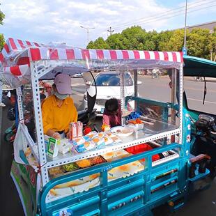 电动三轮车改造摆摊架子流动经营架子早餐赶集流动车架臭豆腐烧烤