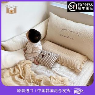 韩国儿童馆靠枕床头沙发家用刺绣大靠背护腰枕宝宝抱枕大号长条枕