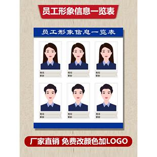 员工信息公示栏教师风采插卡医护党员形象姓名职务定制优秀一览表