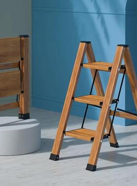 镁多力人字梯小梯凳厨房梯家用折叠梯子铝合金三步楼梯铝合金梯