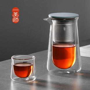 双层隔热不烫手泡茶壶玻璃茶杯茶水分离沏冲红花单壶家用茶具套装