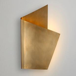 过道走廊卧室客厅玄关灯 饰画灯现代简约个性 美式 折叠工业风全铜装