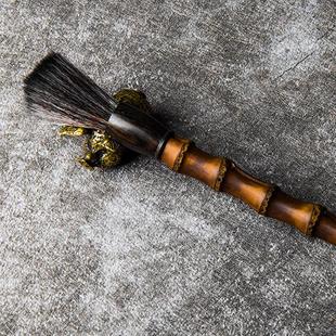 纯铜手工摆件小号金猪茶宠茶盘茶玩仿古笔架搁架摆设迷你实心小猪