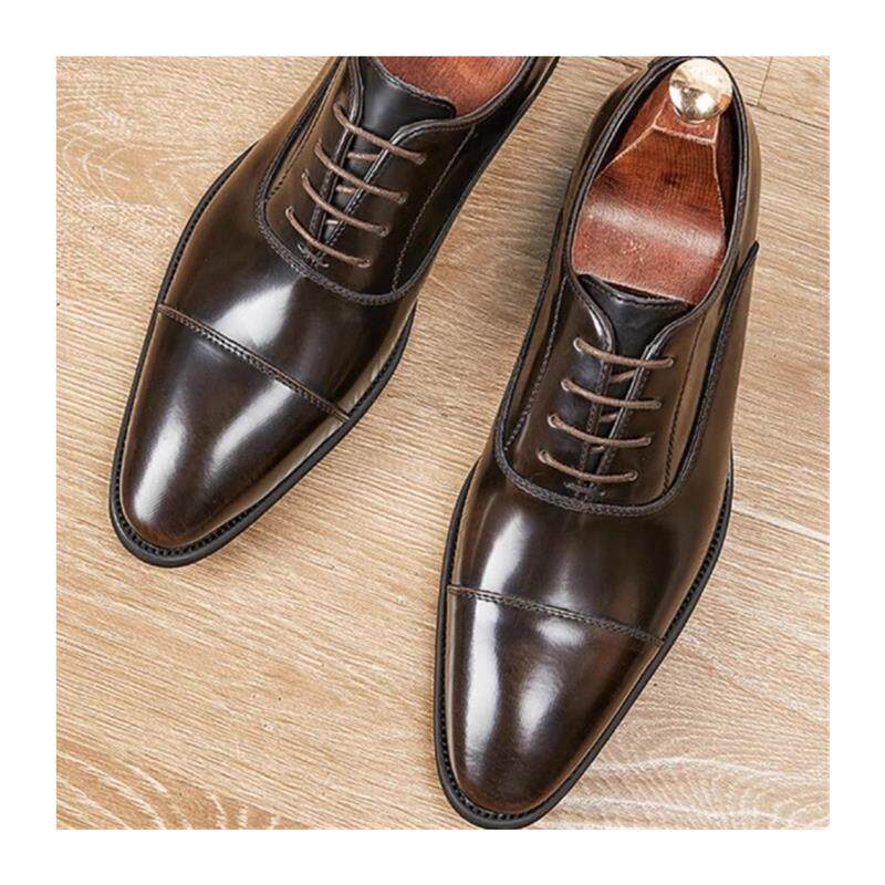 好货三接头男士皮鞋亮皮牛津鞋尖头漆皮商务正装鞋真皮英伦婚礼鞋