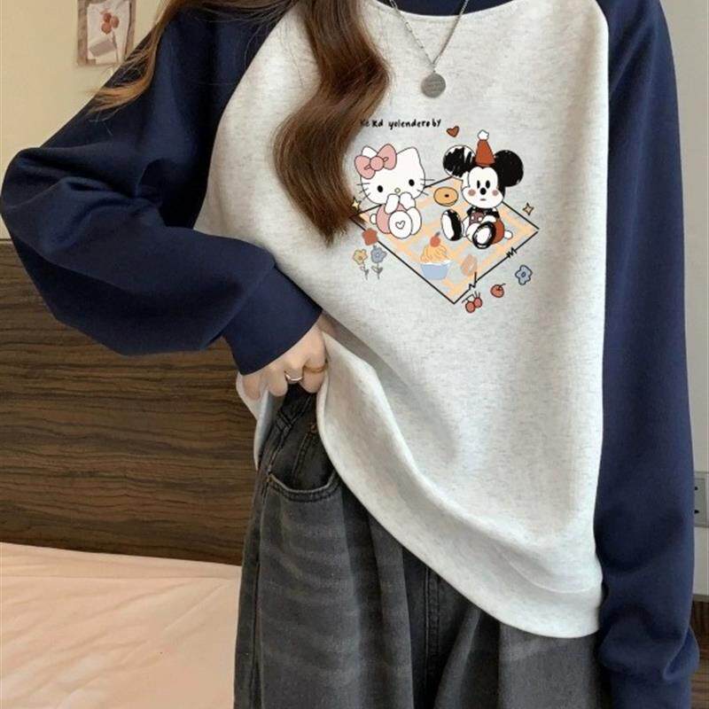 极速大童少女无帽插肩卫衣2025春秋初中高中学生宽松oversize加绒