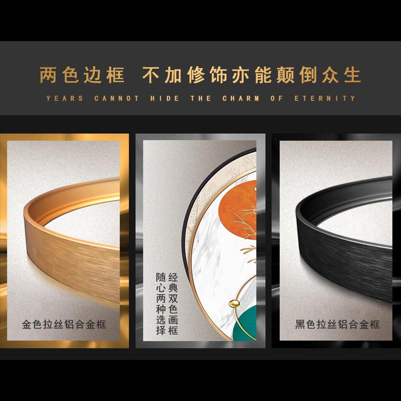 现代轻奢玄关装饰画抽象几何客厅背景墙餐厅壁画创意椭圆形挂画图片