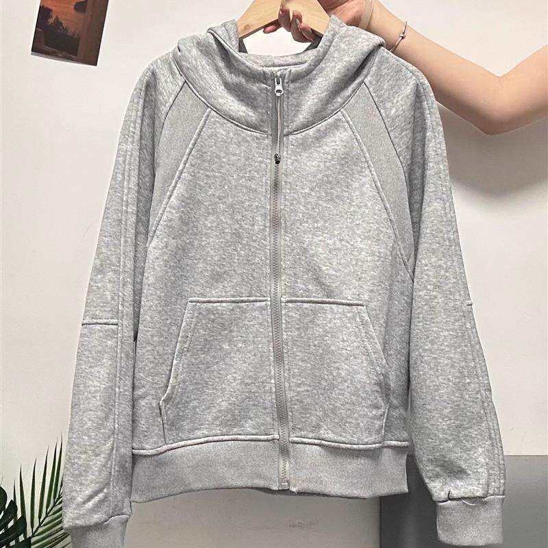 好货大码女装连帽拉链开衫卫衣外套加绒加厚秋冬胖mm显瘦休闲宽松