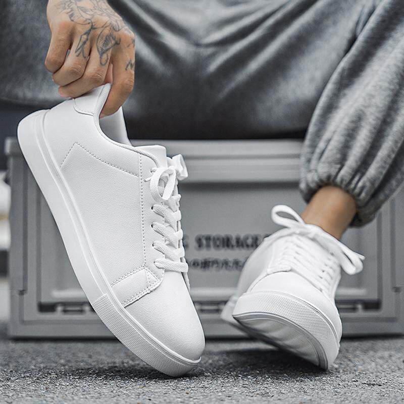 好货外贸小白鞋男士纯白色运动休闲板鞋2026新款皮面大号男鞋45码