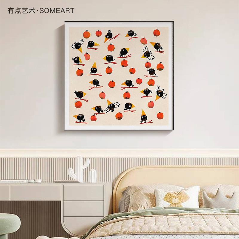 北欧现代简约儿童房装饰画可爱卡通动物卧室床头挂画幼儿园壁画图片
