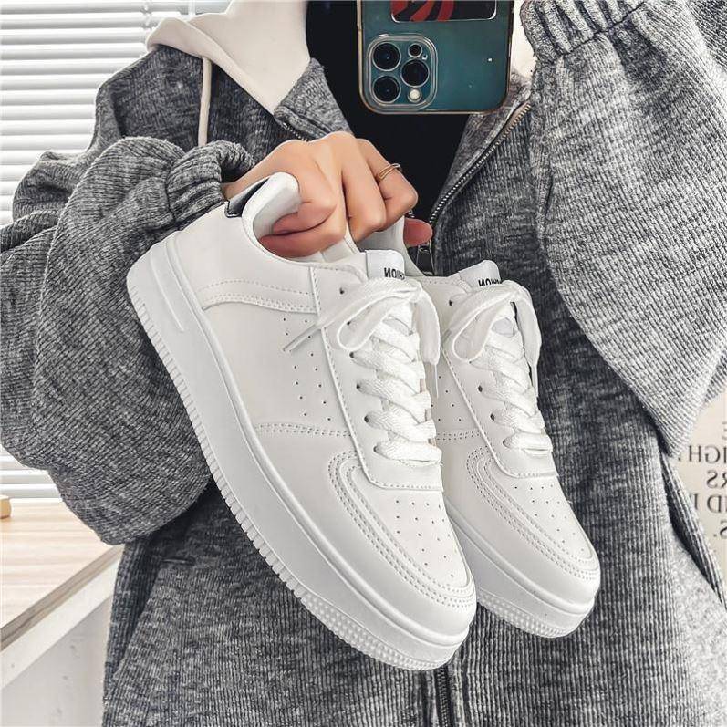 新品2026新款米白鞋男女款秋季青少年休闲百搭男鞋学生纯白色运动