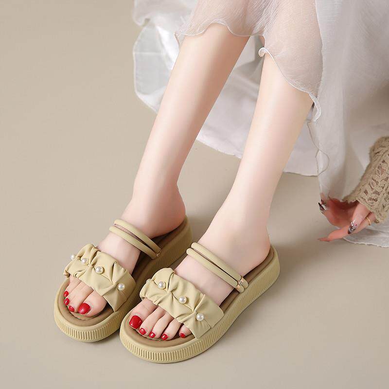 好货仙女风两穿凉鞋女夏季外穿配裙子孕妇半拖34码精致一字沙滩凉