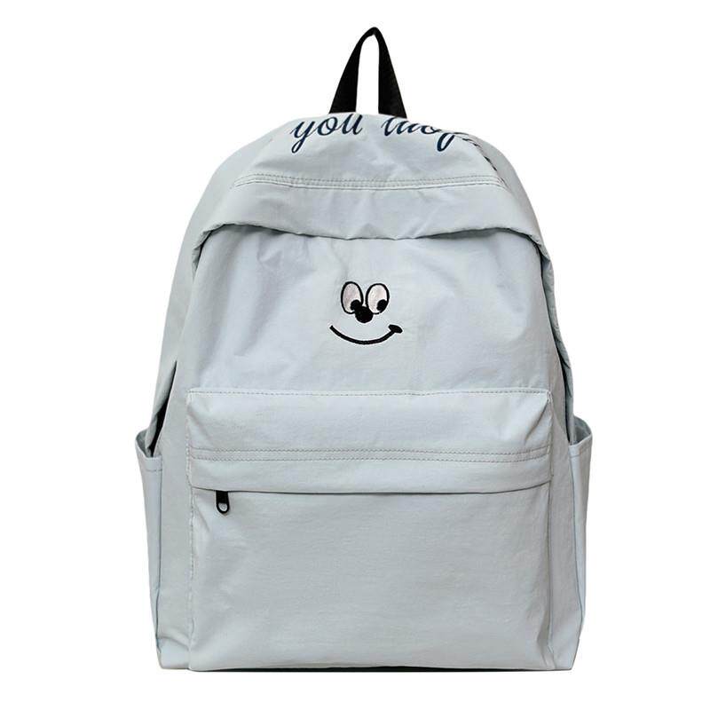 好货小众轻便大学生通勤上课书包女生休闲旅行背包浅蓝色时尚双肩