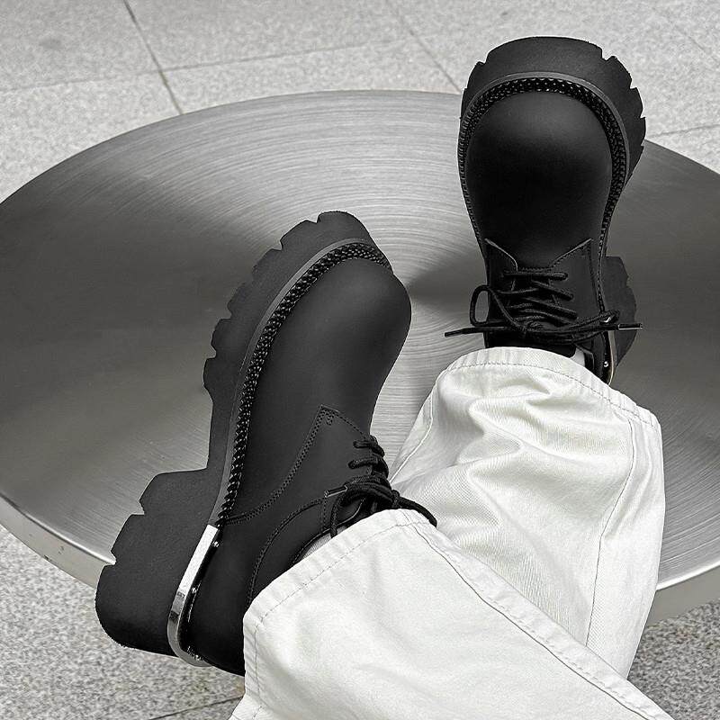 好货新款皮鞋男厚底增高英伦风商务正装德比鞋男士休闲系带圆头鞋