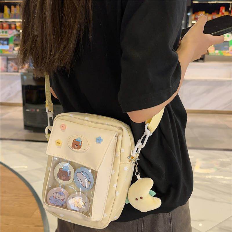 好货帆布斜挎包女百搭ins少女夏季日系可爱学生小包包简约痛包单