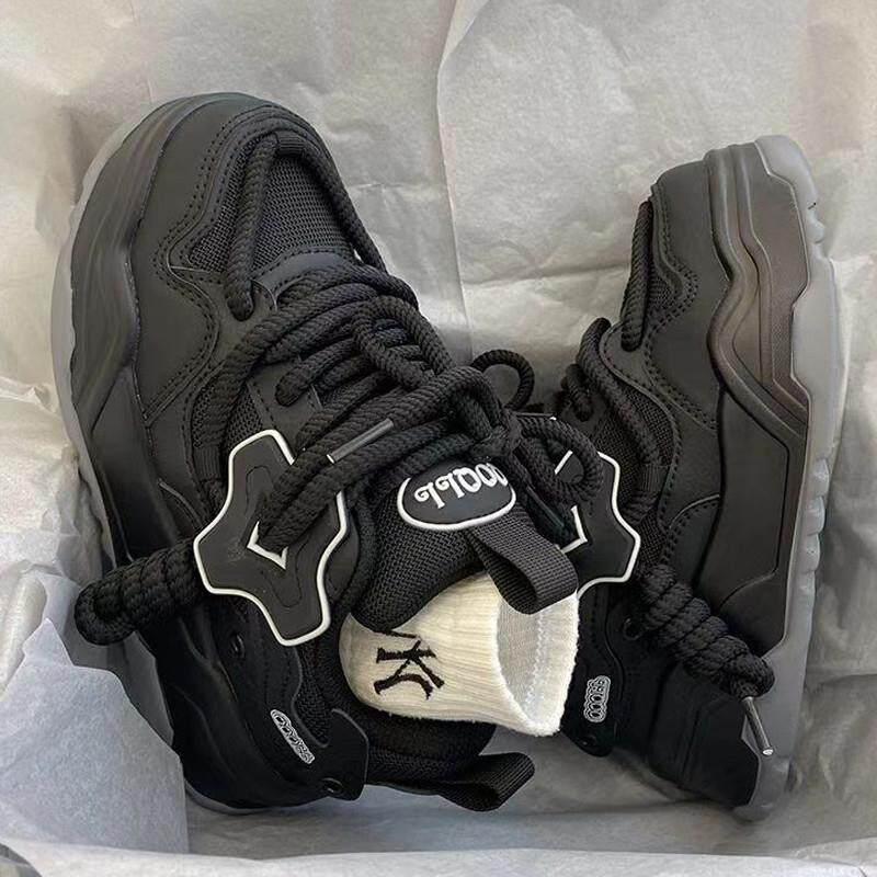 好货男鞋厚底增高面包鞋子男款2026新款夏季透气防臭学生黑色德训