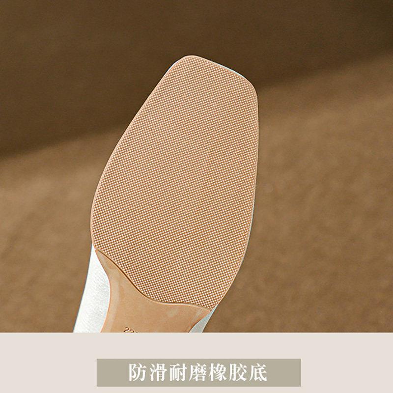 新品软底高跟鞋正装工作鞋女黑色职业上班女士皮鞋粗跟方头单鞋女