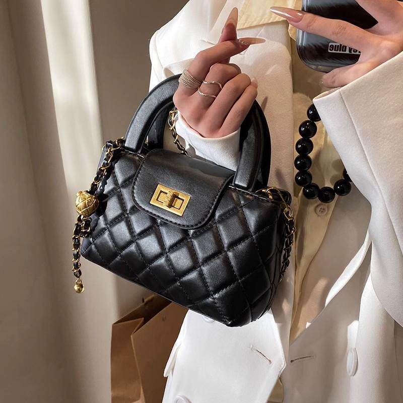 好货小香风菱格链条斜挎包简约百搭大气包包女高级感外出小拎包轻