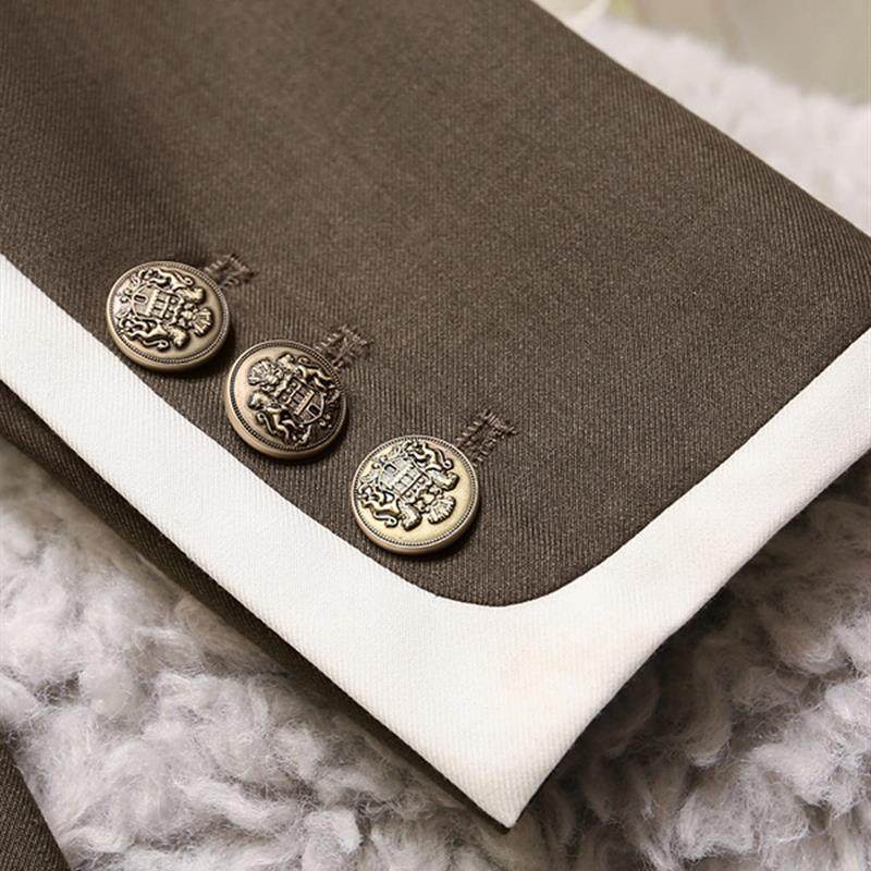 好货职业西装套装外套女小个子2025秋冬新款高级感百搭撞色小西服