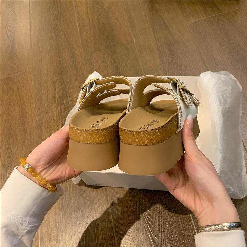 好货松糕厚底勃肯凉拖鞋女夏天外穿2026新款配裙子小个子增高罗马
