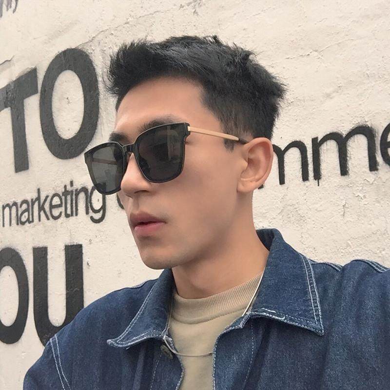 韩国时尚潮牌墨镜女复古方框日系街拍男士开车偏光防紫外线太阳镜