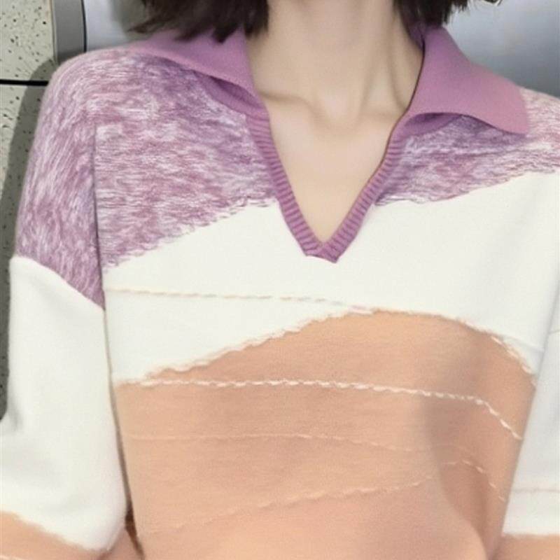 好货韩系chic慵懒风撞色v