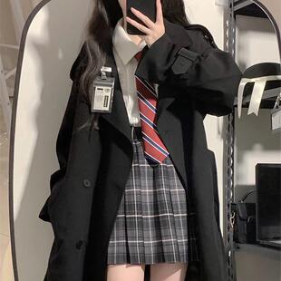 好货黑色风衣外套女早春短款2025春秋新款韩系英伦风小个子大衣高