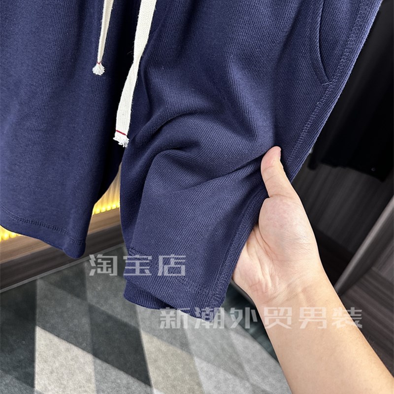 U品重磅!针织全棉毛圈面料~男士夏季纯色潮流短裤宽松五分裤