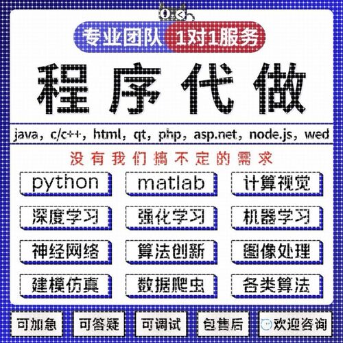 python代编程matlab深度学习C#C++C语言php代码定制程序java代写