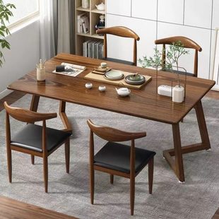 大板茶桌椅组长方形茶桌 茶桌椅组合茶几桌客厅家用小茶台新中式