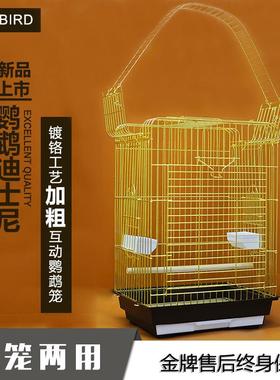 豪华加粗加硬欧式黑色大型鹦鹉笼金属鸟笼豪华大号中号铁艺鸟笼子