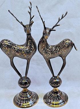 鹿铜鹿巴基斯坦铜器鹿摆件客厅结婚礼物福鹿寿厂家直销