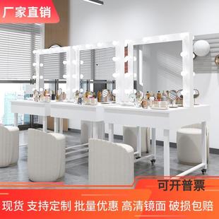 学校带抽屉双面专业化妆镜 影楼带灯化妆桌 工作室剧组带轮化妆台