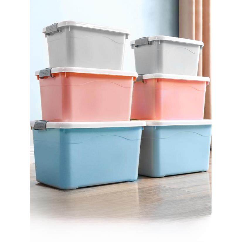 茶花加厚特大号收纳箱家用学生宿舍桌面收纳盒内衣收纳箱零件箱子