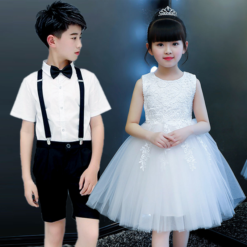 六一儿童合唱演出服幼儿园毕业礼服男背带裤女公主裙舞蹈表演服装