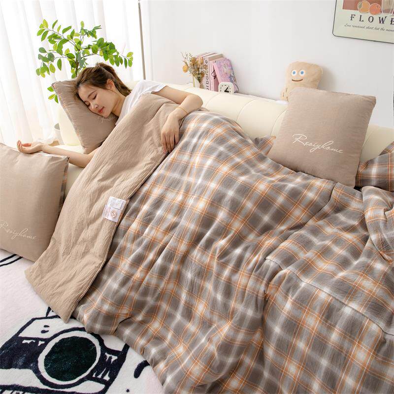 全棉口袋被车上抱枕被子两用二合一纯棉可折叠儿童学生午休空调被