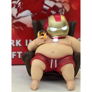 潮流汽车摆件高达机甲模型肥胖钢铁侠手办车载可爱公仔装饰品玩偶