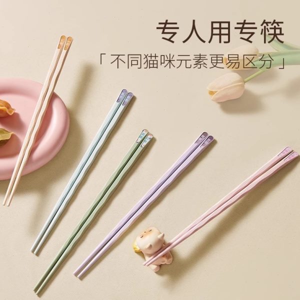 家庭分防滑防霉10耐高温懒家用装菌人防米双专用合金筷子餐专