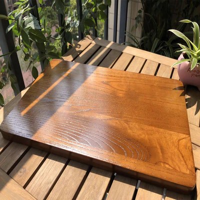 60x60桌面定制5cm厚木板榆z木实木板材板子隔板一米板胡桃木色台