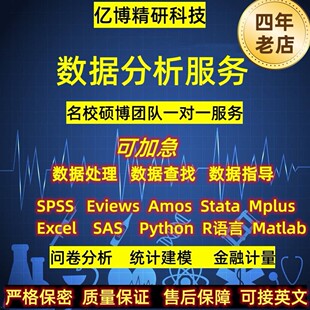 SPSS数据分析调查问卷stata实证meta分析SAS医学统计R代做Python
