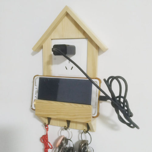 现代简约墙上插座装饰框墙贴置物架家用开关贴保护套可放手机充电