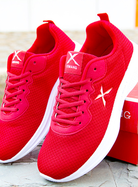 运动鞋男绿色轻便软底春秋季新款跑步男鞋潮休闲防臭透气网面网鞋