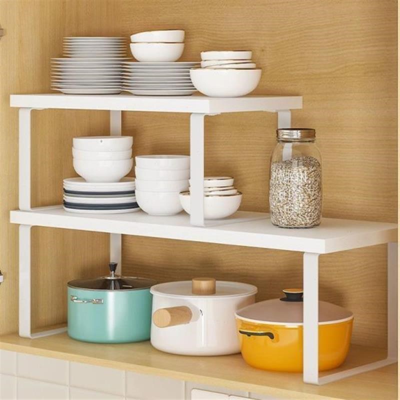 厨房桌面置物架台面橱柜隔板分层架柜内碗碟调味料收纳小架子家用